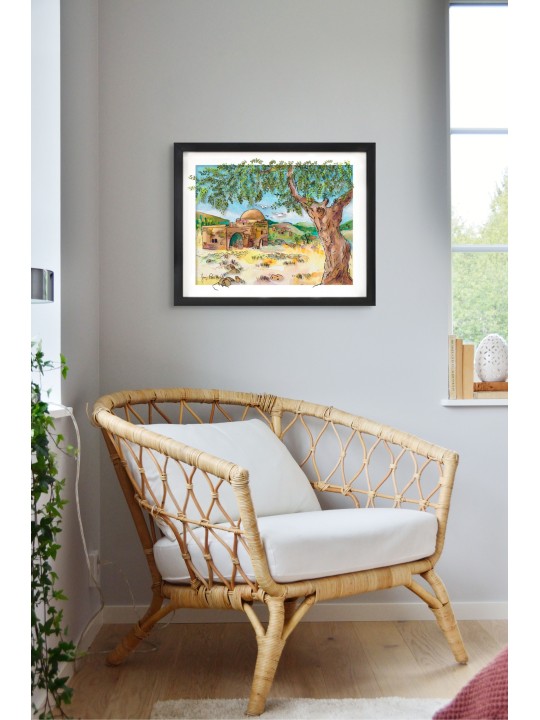 Kever Rachel 3D Painting on Glass - Modern Judaica , Tu B'Av Gifts , I