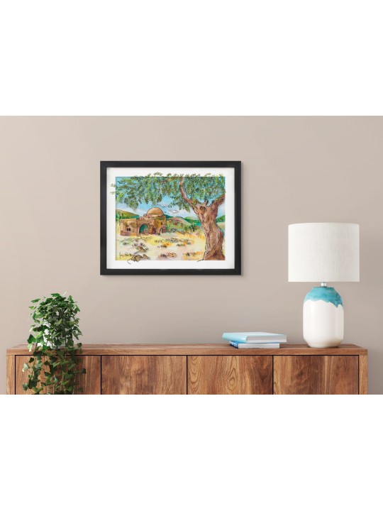 Kever Rachel 3D Painting on Glass - Modern Judaica , Tu B'Av Gifts , I