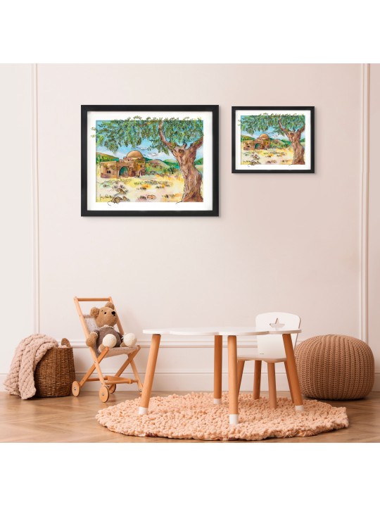 Kever Rachel 3D Painting on Glass - Modern Judaica , Tu B'Av Gifts , I