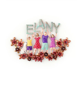 Personalized Family Name Floral 3D Copper Door Sig , Jewish Wedding Gi