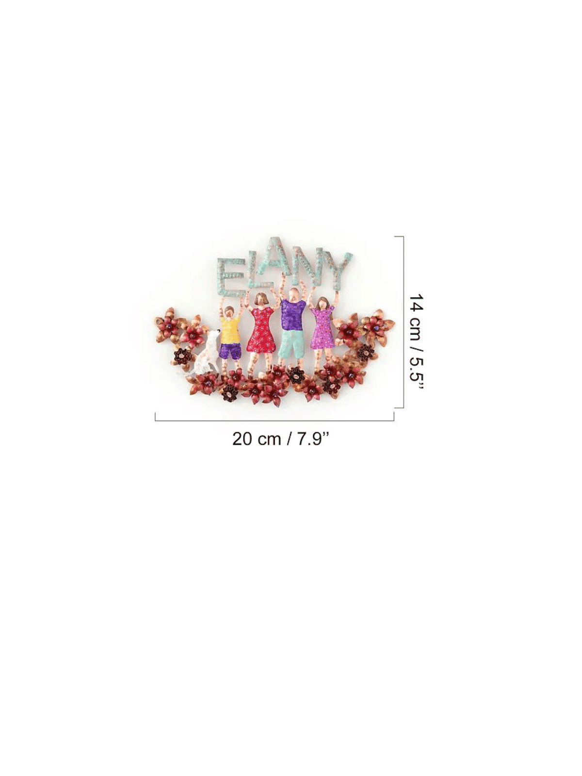 Nom de famille personnalisé Floral 3D porte en cuivre Sig, mariage juif Gi