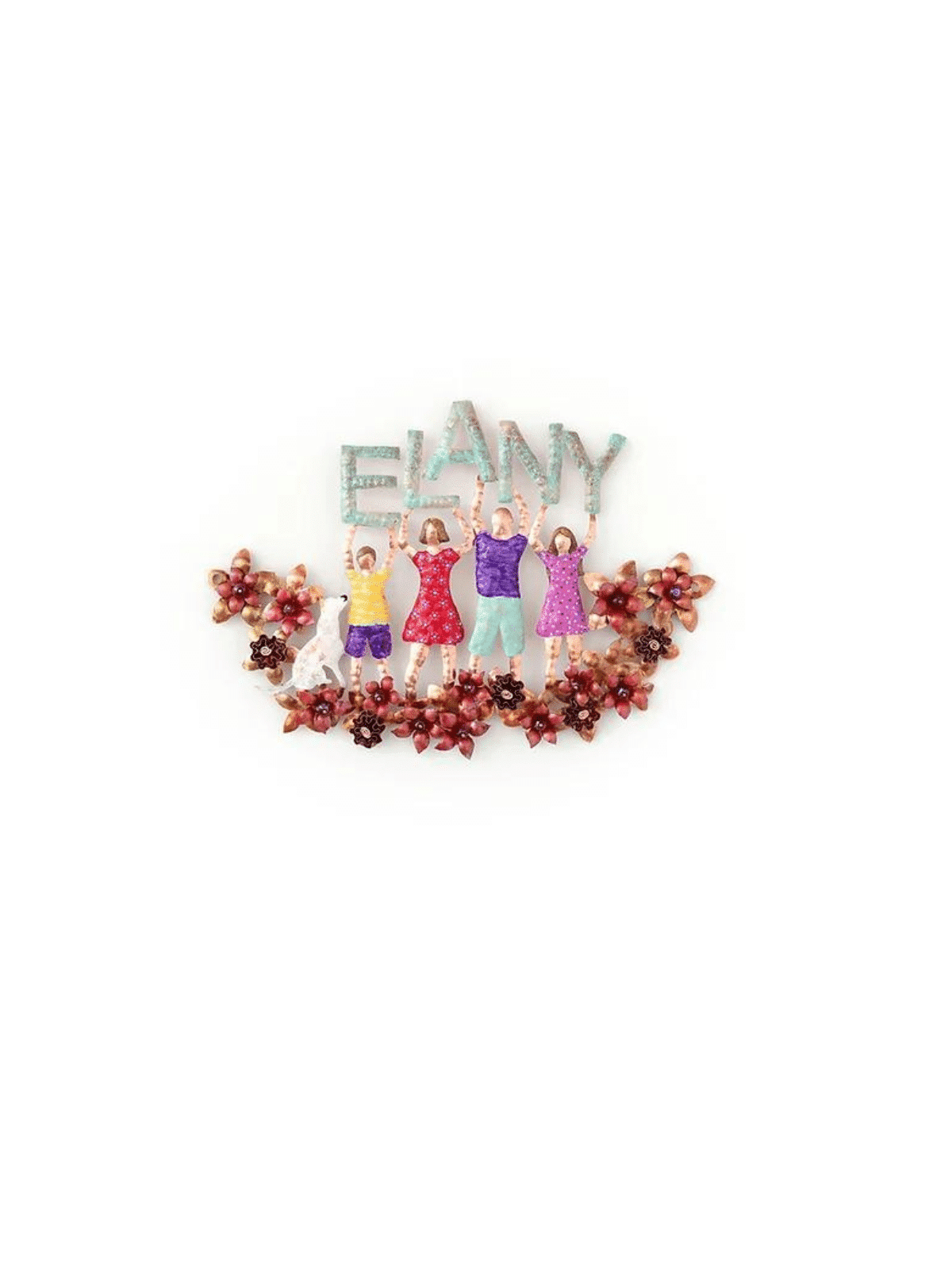 Personalized Family Name Floral 3D Copper Door Sig , Jewish Wedding Gi