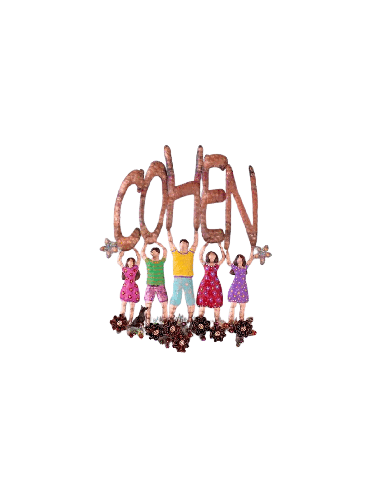 Special Floral Personalized Family Door Sign with  , Jewish Wedding Gi