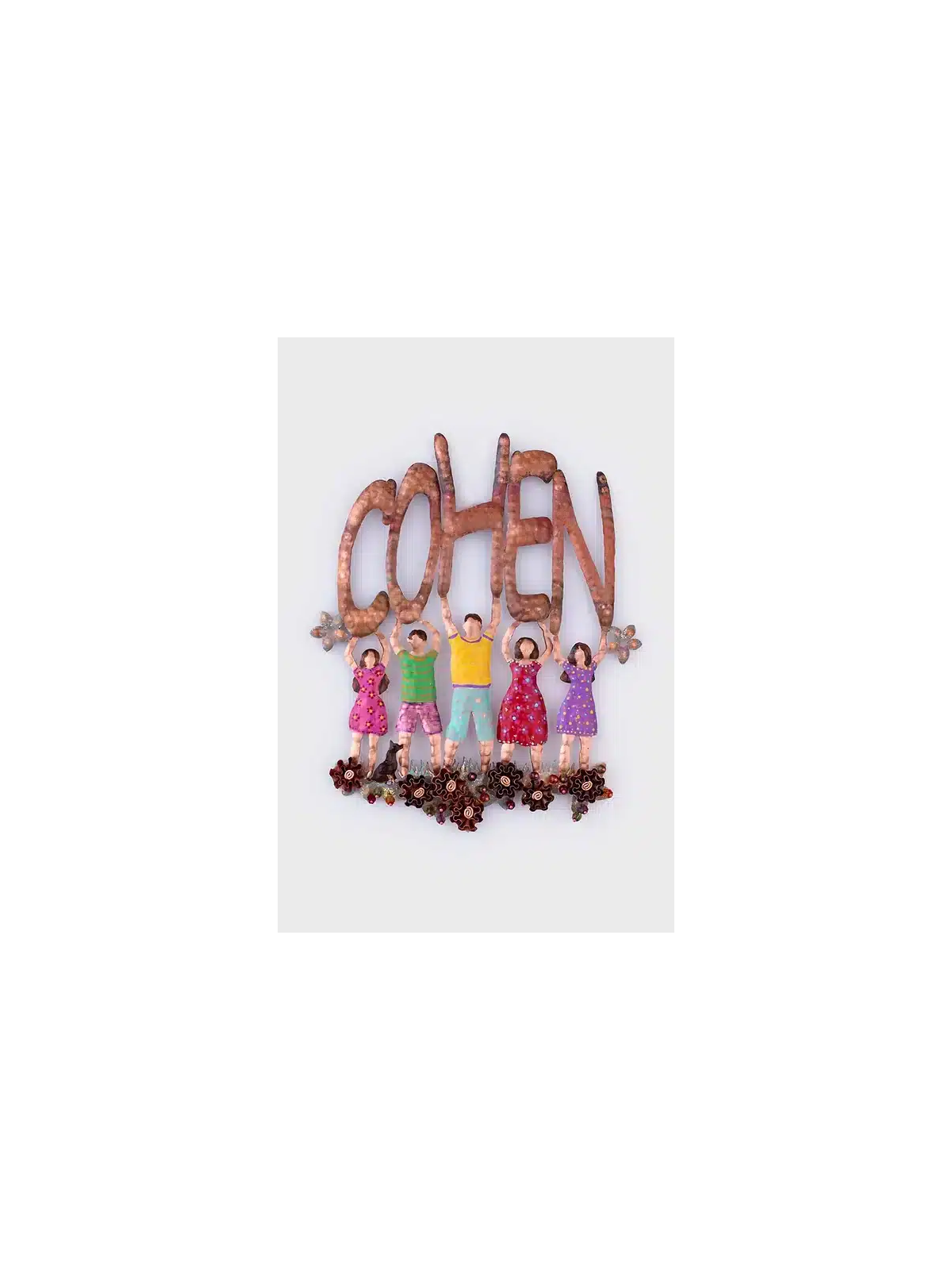 Special Floral Personalized Family Door Sign with  , Jewish Wedding Gi