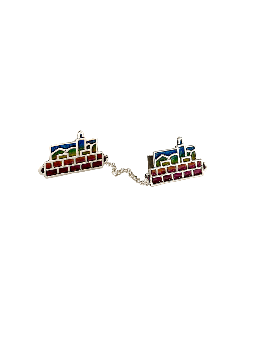Clips de Talit de Jérusalem en argent émaillé coloré, clips de Talit, Israe
