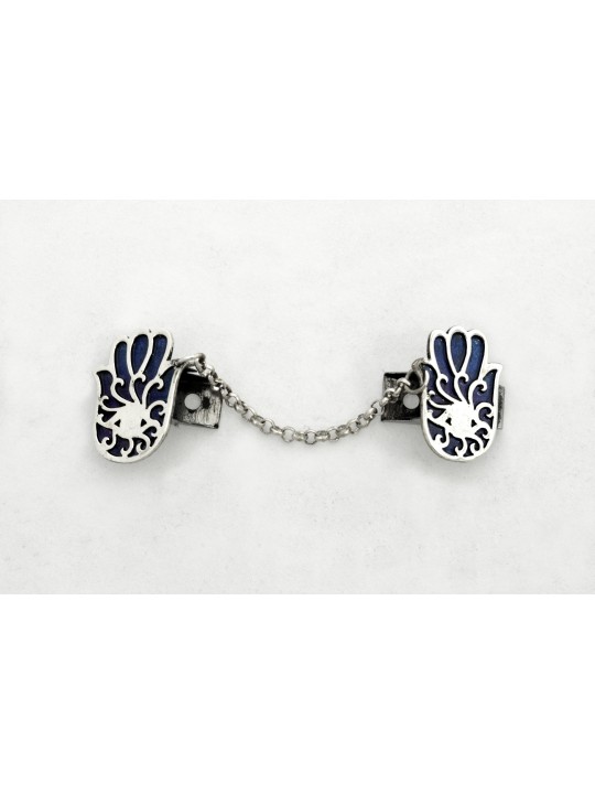 Clips de talit Hamsa en argent sterling avec émail, clips de talit, Israël