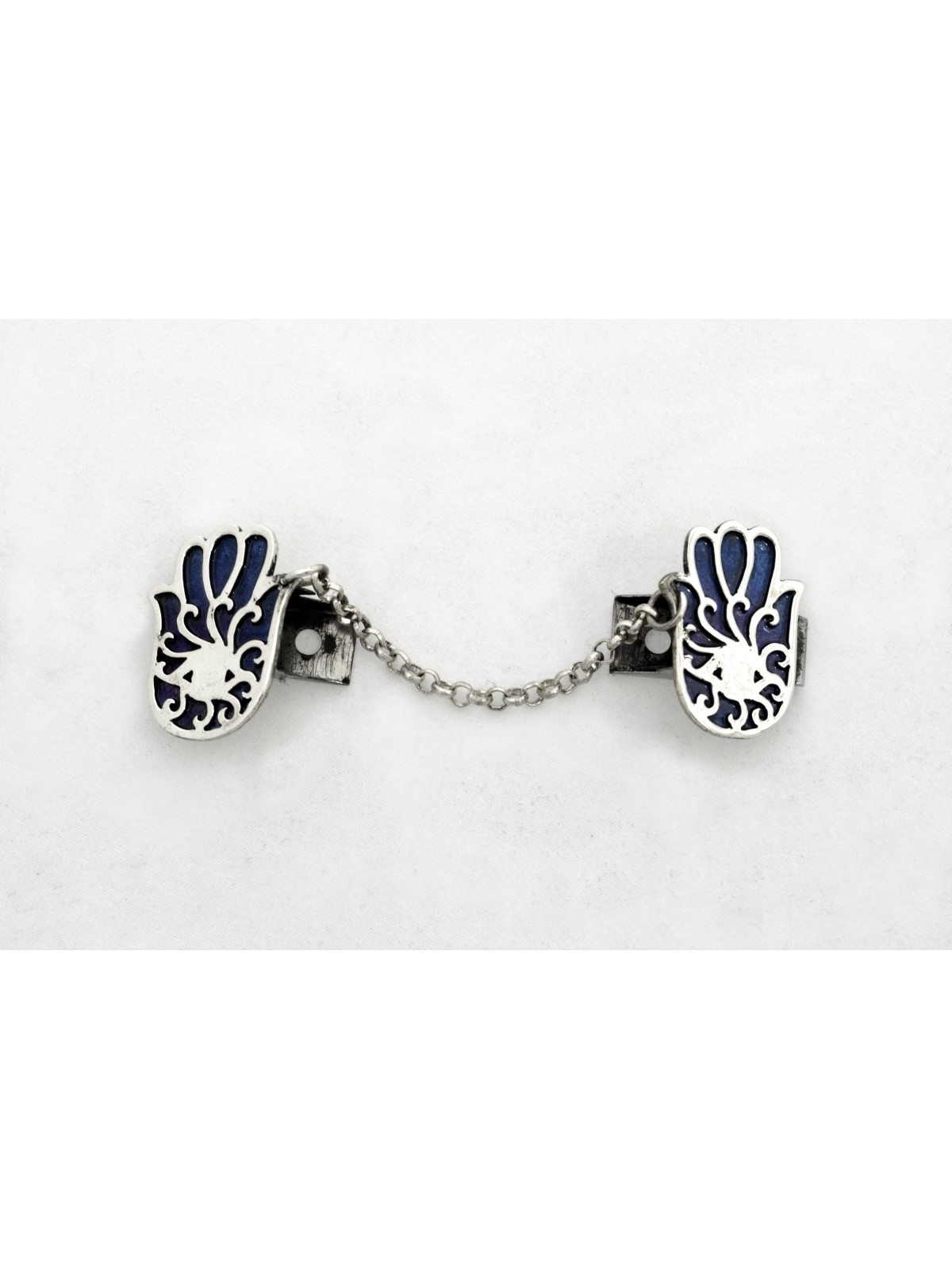 Clips de talit Hamsa en argent sterling avec émail, clips de talit, Israël