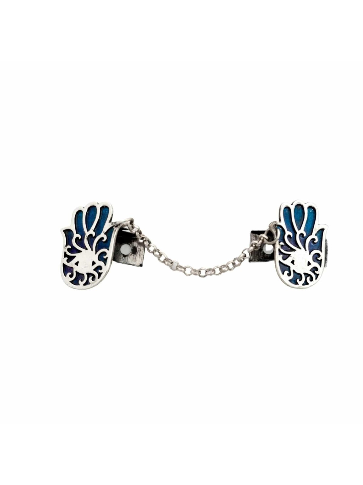 Clips de talit Hamsa en argent sterling avec émail, clips de talit, Israël