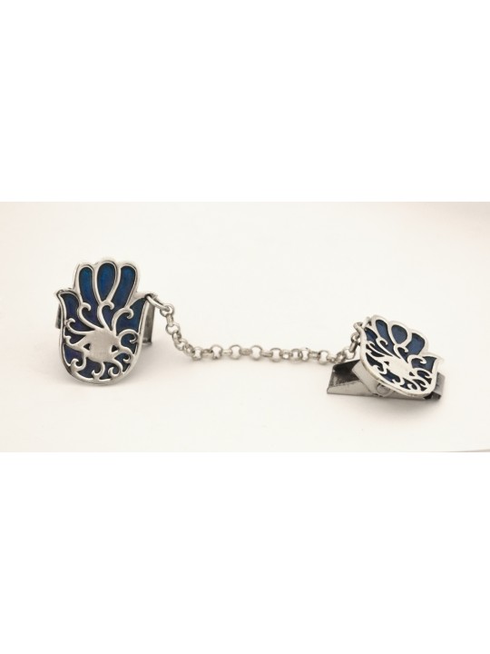 Clips de talit Hamsa en argent sterling avec émail, clips de talit, Israël