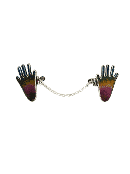 Colorful Sterling Silver Hamsa Clips , Tallit Clips , Israeli Judaica