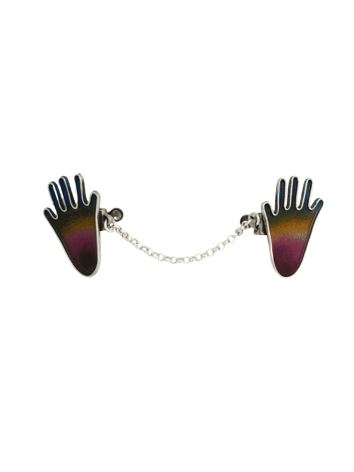 Colorful Sterling Silver Hamsa Clips , Tallit Clips , Israeli Judaica