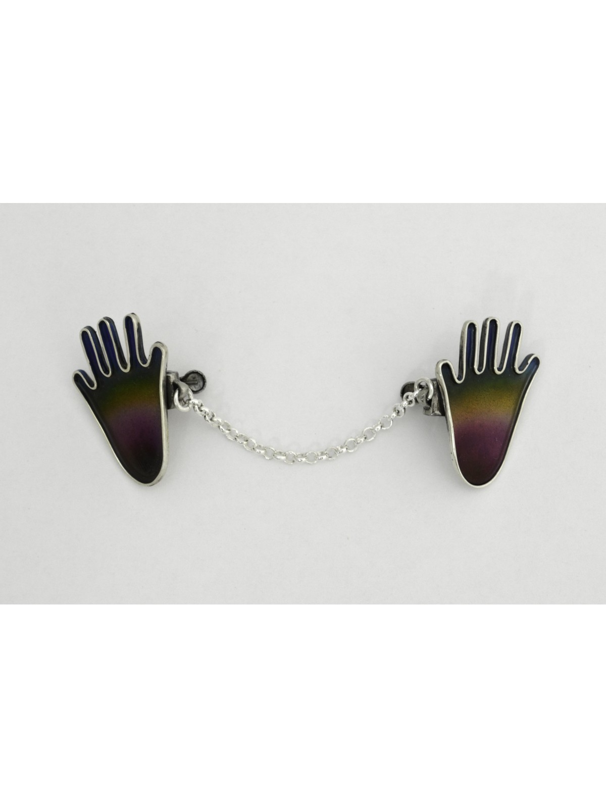 Clips Hamsa en argent sterling colorés, clips Talit, Judaica israélien