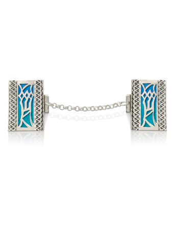 Modern "Shin" Tallit Clips With Enamel , Tallit Clips , Israeli Judaic