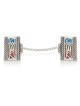 Modern "Shin" Tallit Clips With Enamel , Tallit Clips , Israeli Judaic