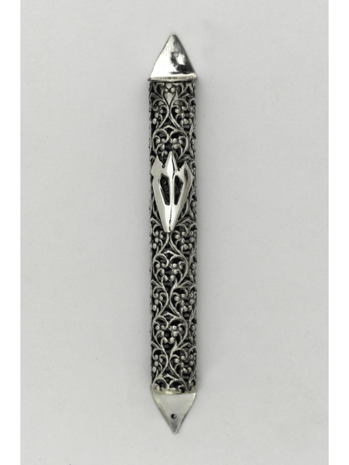 Mezuzah Case Argent Filigrane fait à la main , Pour rouleaux de 7 cm , Juda israélien