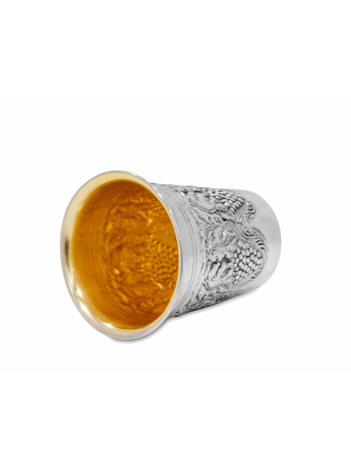 Sterling Silver Kiddush Cup Set Grape Design , Cadeaux de Pâque , Israël