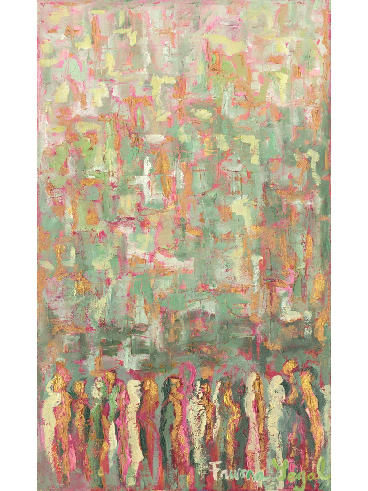 Kotel Paintin abstrait multicolore de forme verticale, résumé juif A