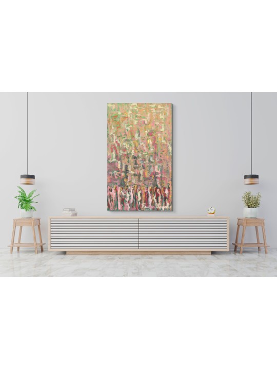 Peinture Kotel aux couleurs chaudes et colorées - Abstr juif, abstrait juif A