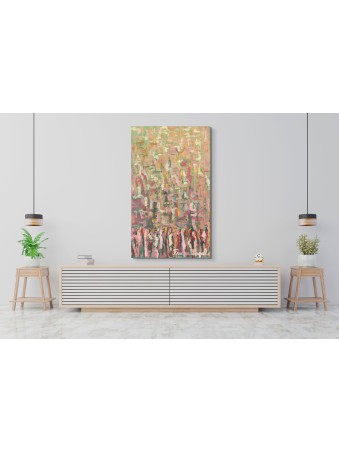 Colorful Warm Colors Kotel Painting - Jewish Abstr , Jewish Abstract A