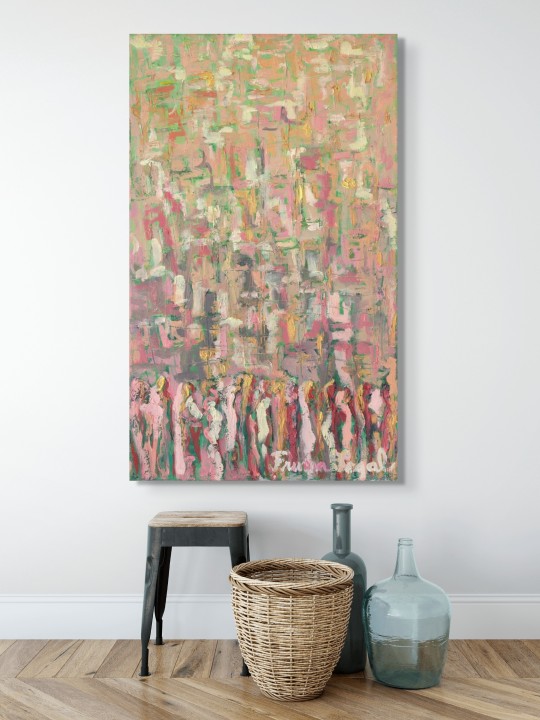 Peinture Kotel aux couleurs chaudes et colorées - Abstr juif, abstrait juif A