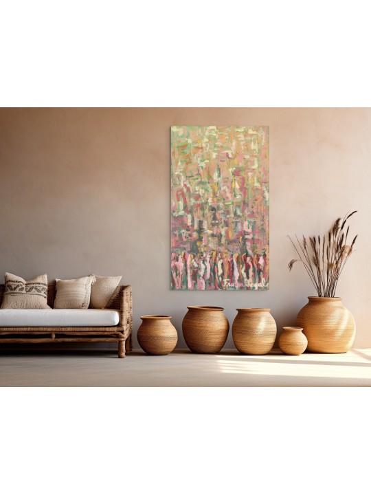 Peinture Kotel aux couleurs chaudes et colorées - Abstr juif, abstrait juif A