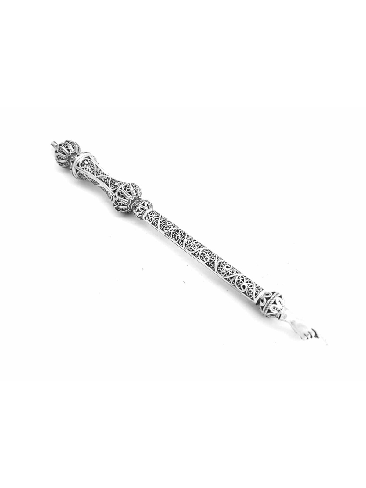 Filigrane Deux couronnes longues en argent sterling Torah Poi , Cadeaux de Pâque ,