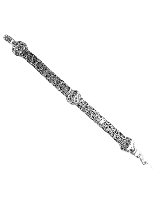 Luxueux pointeur de Torah en argent filigrane pour Bar Mi , cadeaux de Pâque ,