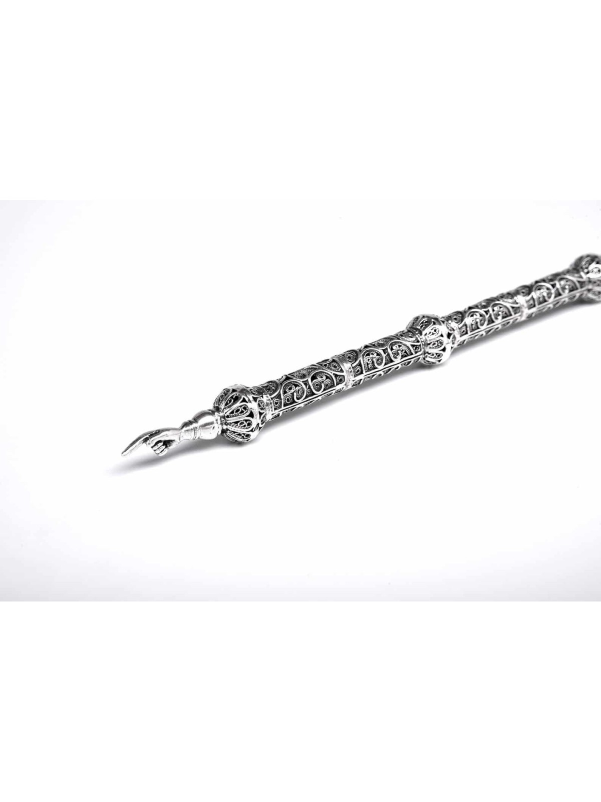 Luxueux pointeur de Torah en argent filigrane pour Bar Mi , cadeaux de Pâque ,