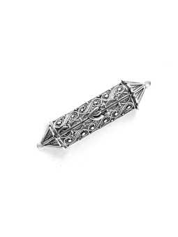 Beau petit étui large Mezuzah en argent sterling, pour rouleaux de 7 cm,