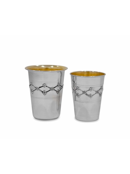Sterling Silver Diamond Kiddush Cup , Passover Gifts , Israeli Judaica