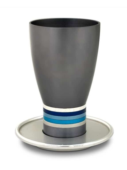 Personalized Aluminum Egg Shaped Cup , Modern Kiddush Cups , Israeli J