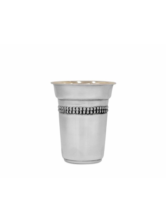 Sterling Silver Kiddush Cup and Plate Beads Set , Passover Gifts , Isr