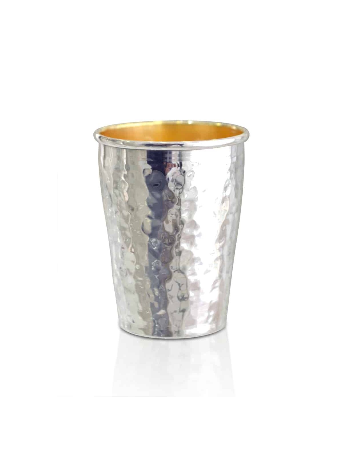 Small Stylish Hammered Kiddush Cup with Bolded Rim , Passover Gifts ,
