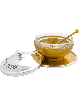 Rosh Hashanah Honey Set avec bénédiction, plats de miel en aluminium, Israël