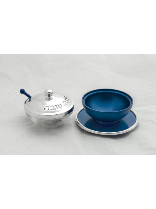 Rosh Hashanah Honey Set avec bénédiction, plats de miel en aluminium, Israël