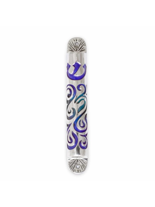 Étui Mezouza multicolore en argent sterling 925, pour rouleaux de 7 cm, Israël