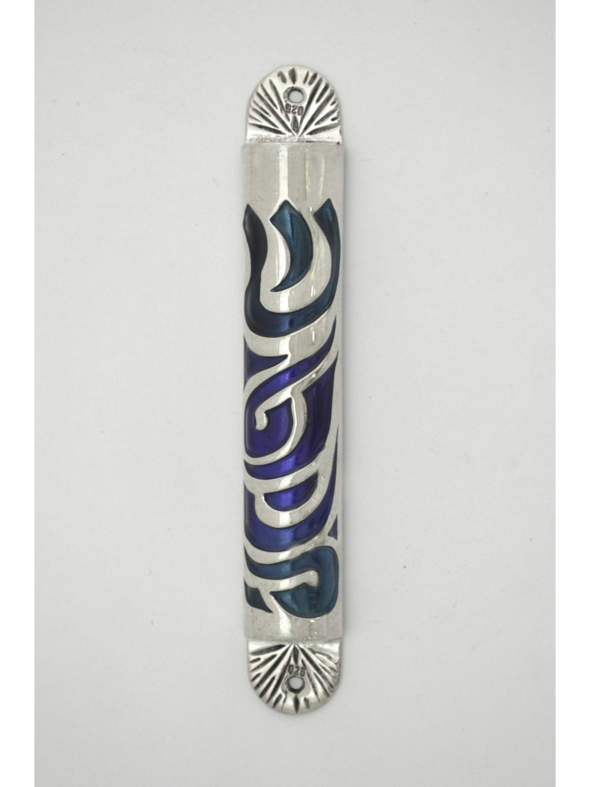 Multicolor 925 Sterling Silver Mezuzah Case , For 7cm Scrolls , Israel
