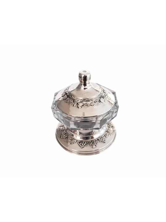 Beau plat de miel en argent sterling et en verre pour R , Tu B'Av Gifts , I
