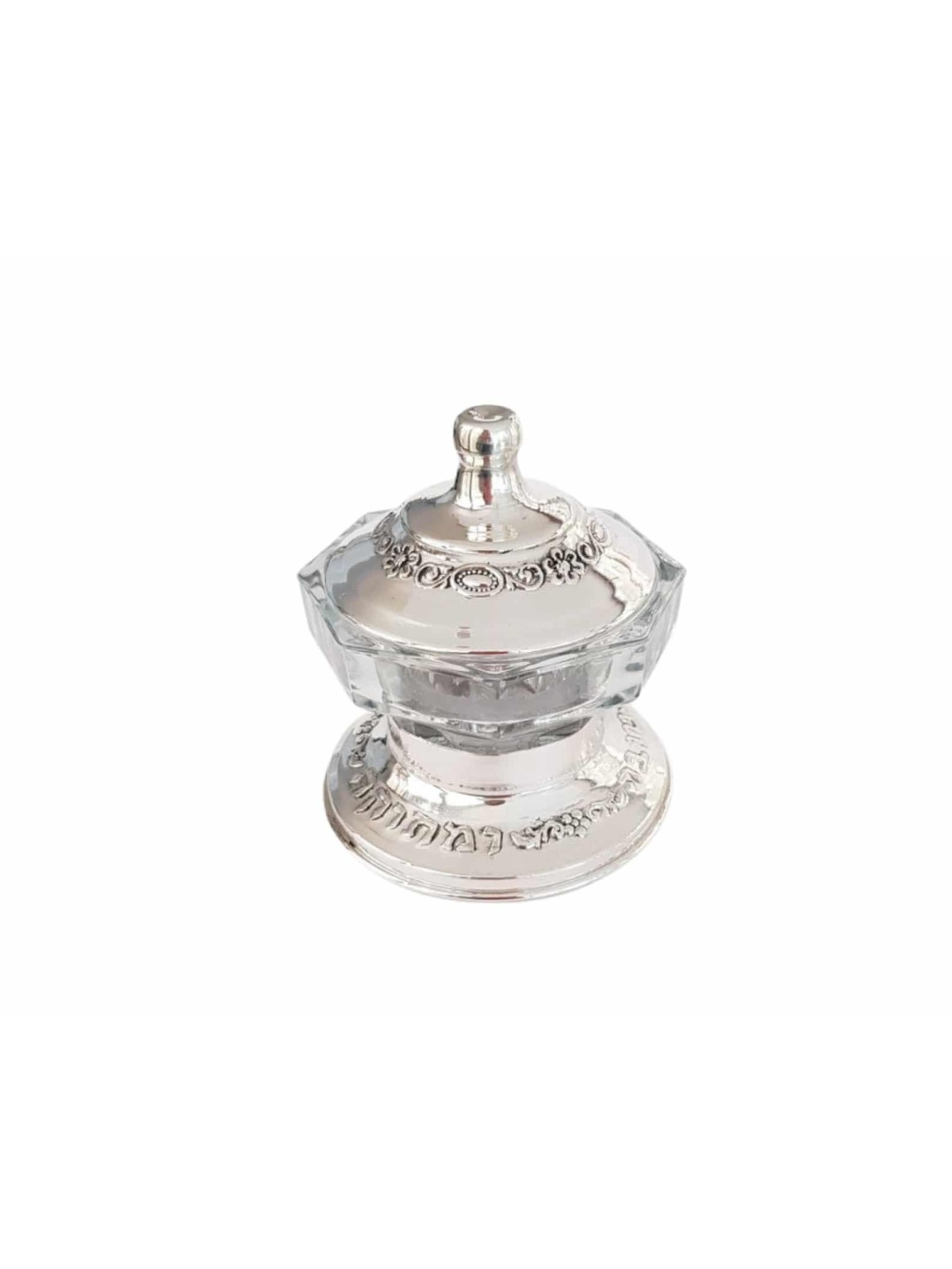 Plat de miel moderne en argent sterling et en verre pour Rosh , Tu B'Av Gifts , I