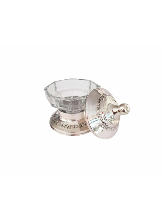 Plat de miel moderne en argent sterling et en verre pour Rosh , Tu B'Av Gifts , I
