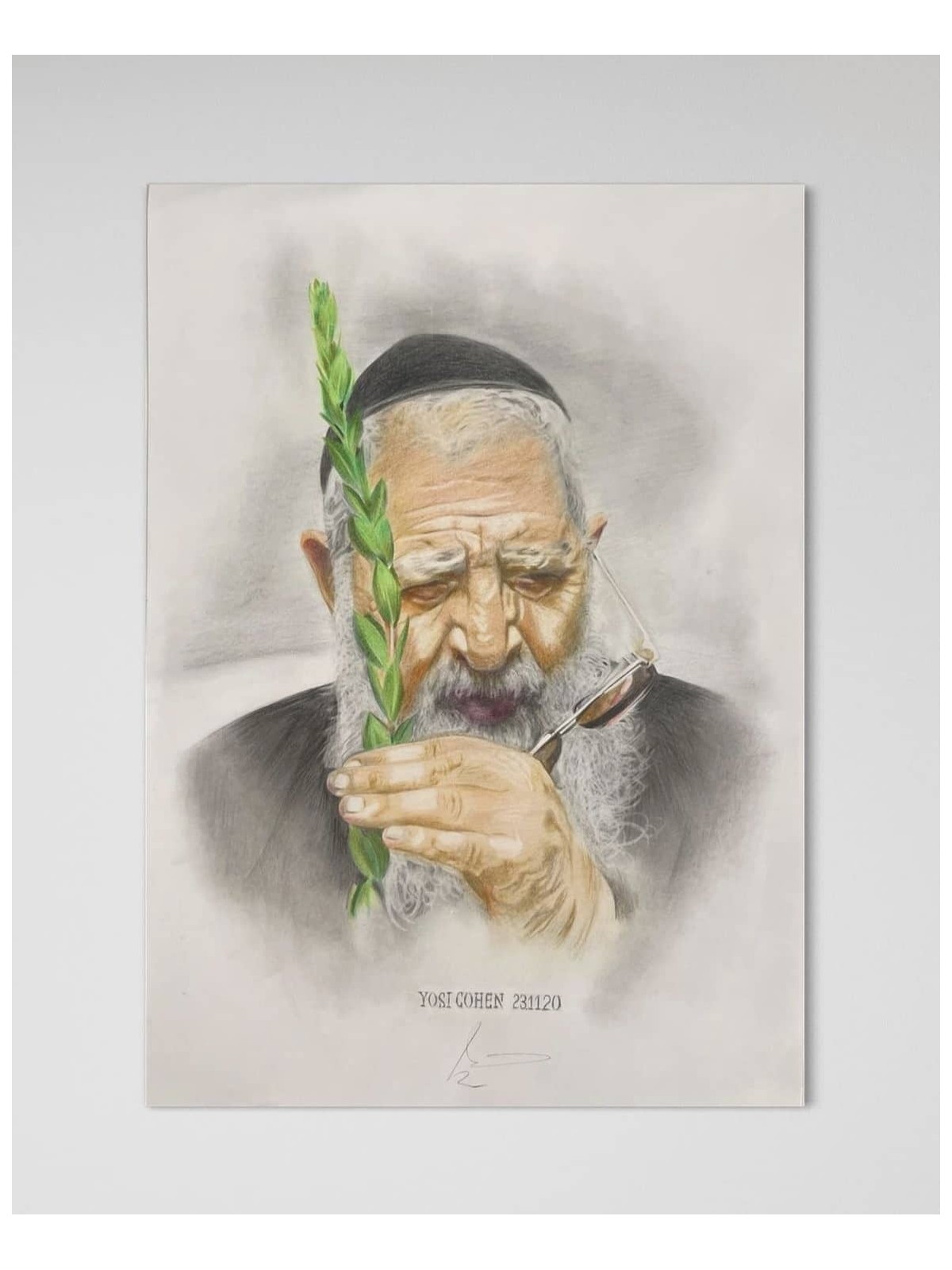 Capturing Rabbi Ovadia Yosef's Essence in Subtle T , Jewish Paintings