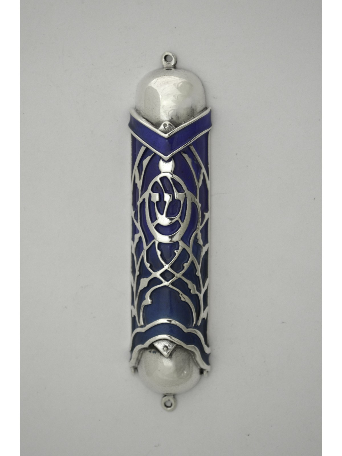 Étui Mezuzah bleu et turquoise avec émail personnalisé, Avi Nadav Mezuzah
