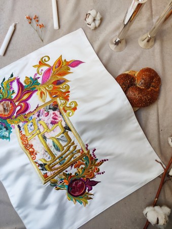 Taille géante faite à la main Shabbat Shalom Challah Cover w , Challah Covers ,