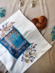 Couverture Challah brodée blanche pour Shabba classique, couvertures Challah,