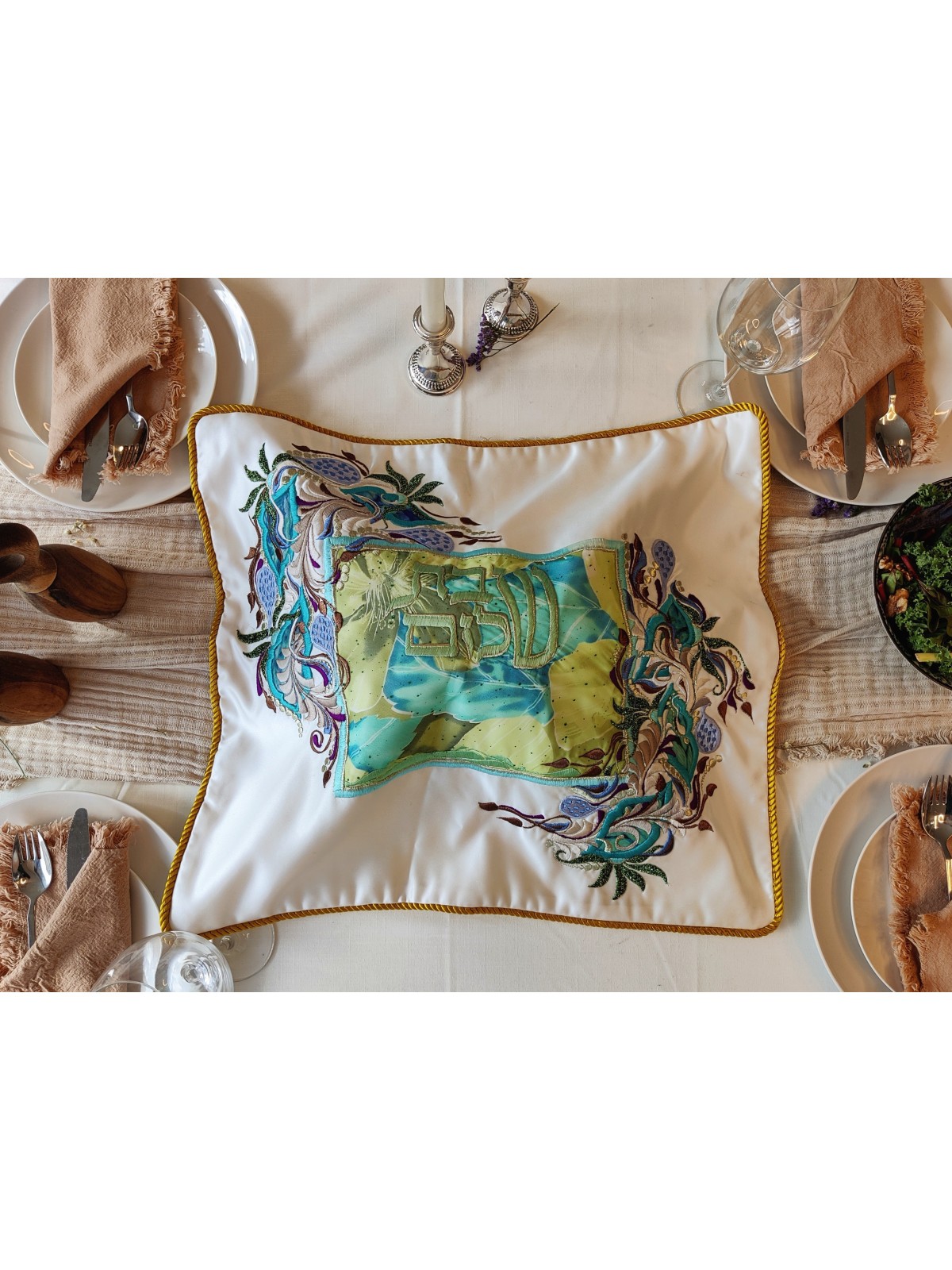 High Quality Fabric Embroidered Challah Cover with , Challah Covers ,