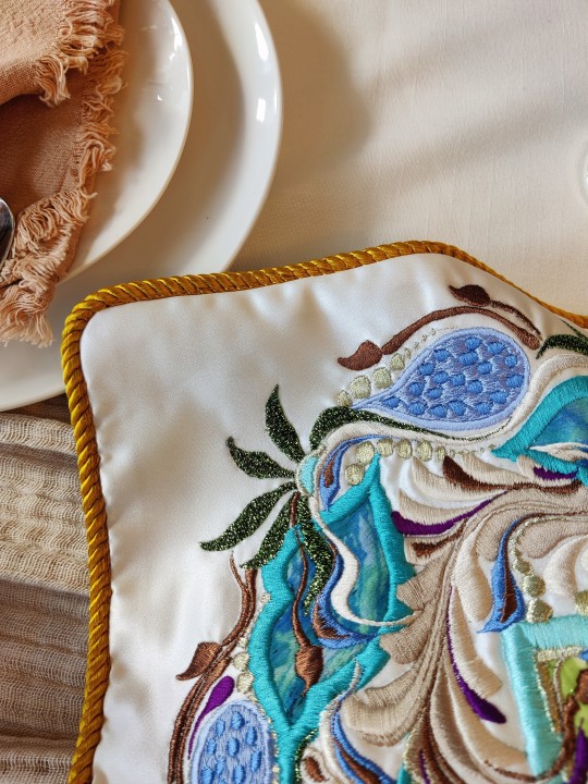 High Quality Fabric Embroidered Challah Cover with , Challah Covers ,