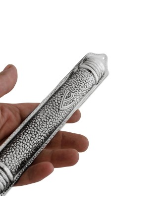 Étui Mezuzah en argent pur brossé, Mezuzah extra large, Judai israélien
