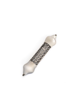 Grand étui Mezuzah en filigrane en argent sterling 925, Avi Nadav Mezuzah Ca