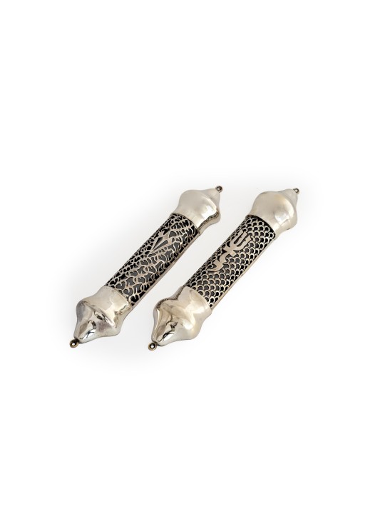 Grand étui Mezuzah en filigrane en argent sterling 925, Avi Nadav Mezuzah Ca