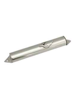 Boîtier Mezuzah argenté minimaliste avec finition lisse, Avi Nadav Mezuzah